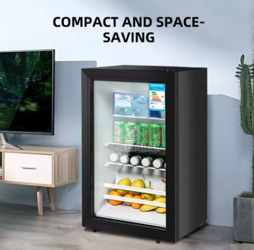 Stylish tempered glass panel refrigerator