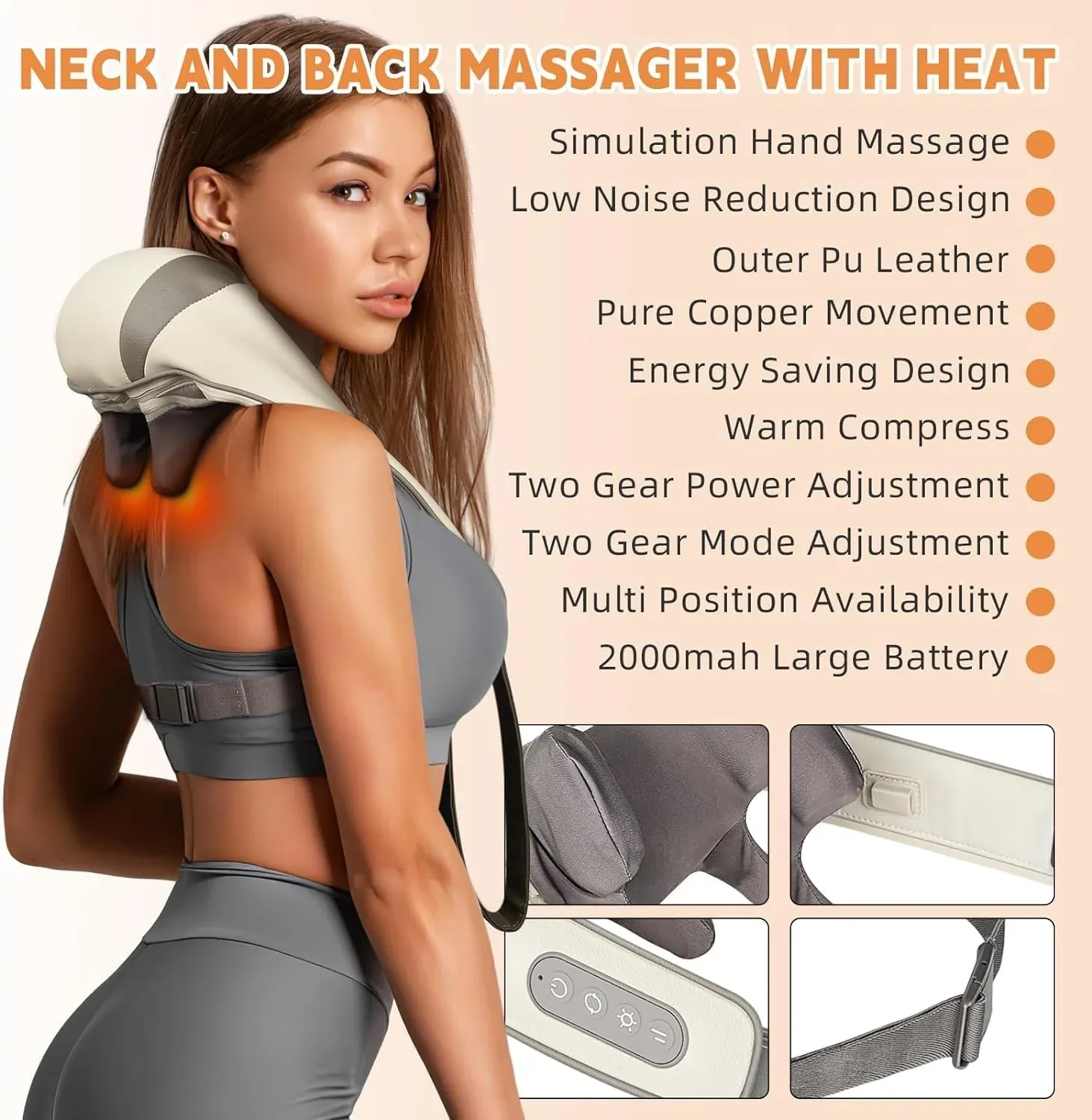 U-shaped electric neck massager