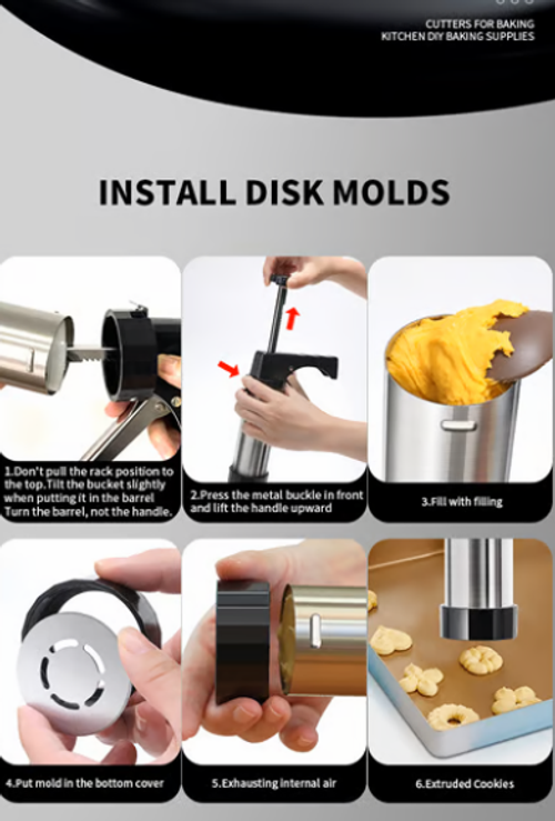 Stainless Steel Cookie Press Gun Kit