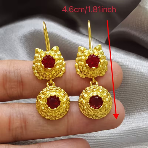 Earrings Adorned with Plating And Rhinestones, Embodying Traditional Middle Eastern Design, Perfect for Weddings And Celebrations, an Exquisite Gift for Brides