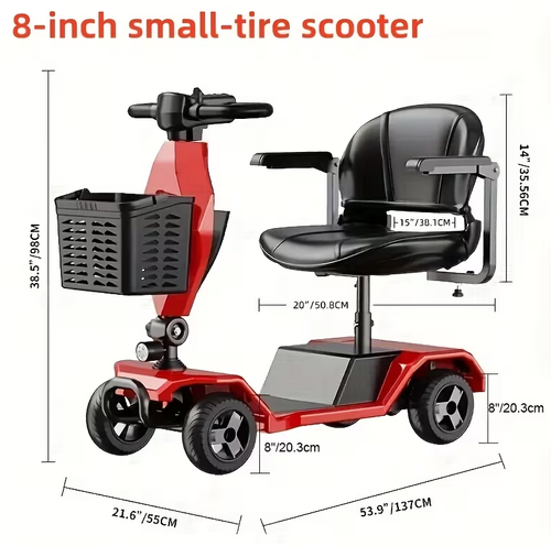 Foldable 4-wheel mobility scooter for adults