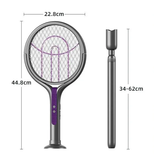 2-in-1 Retractable Electric Mosquito Killer Lamp & Swatter (62cm)