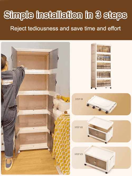 Free installation folding storage cabinet