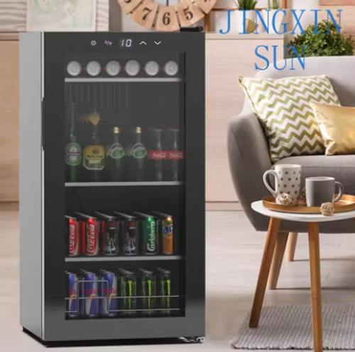 Stylish tempered glass panel refrigerator