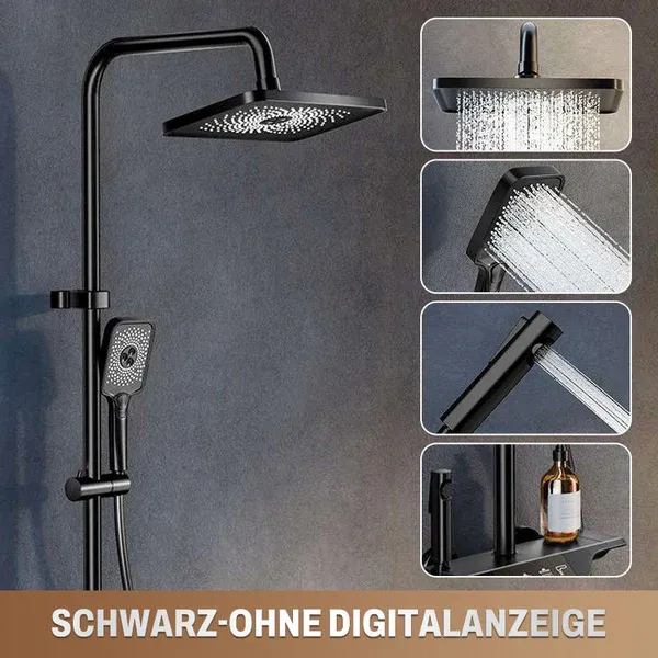 Intelligent pressure-increasing thermostatic shower set with digital display