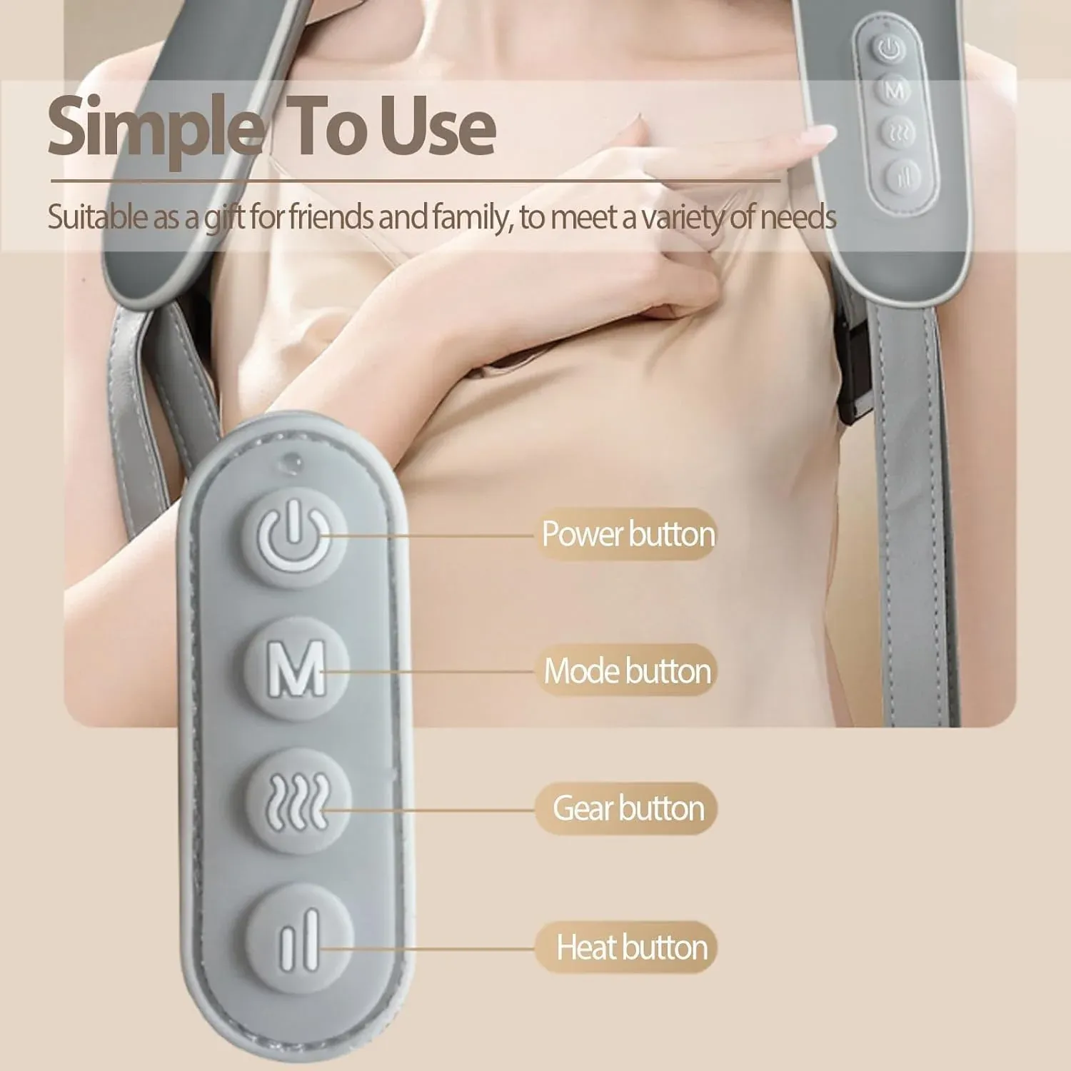 U-shaped electric neck massager
