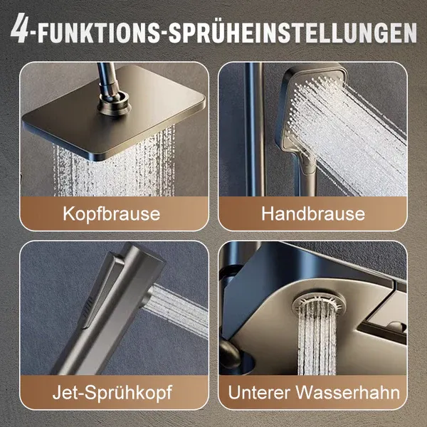 Intelligent pressure-increasing thermostatic shower set with digital display