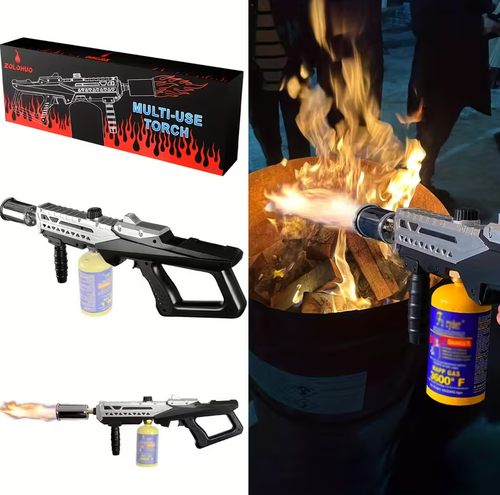 Propane grill torch with adjustable flame