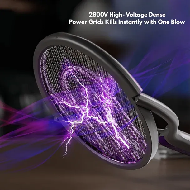 2-in-1 Retractable Electric Mosquito Killer Lamp & Swatter (62cm)