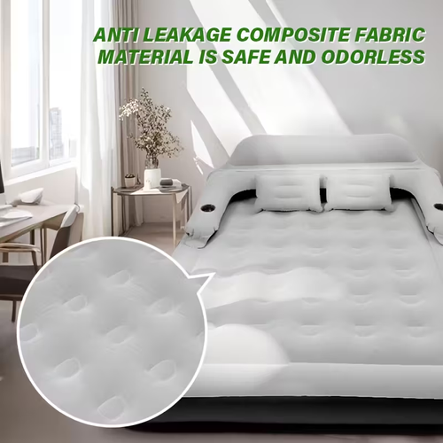 Double Bed Automatic Inflatable Mattress with Backrest Pillow with Inflatable Pump Portable Air Cushion Outdoor Camping Home Inflatable Mattress Bed