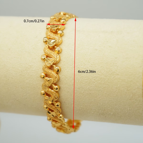 A Heart-Shaped Ballet Style Gold-Plated Women'S Bracelet, Perfect for Weddings And Engagements, Featuring Exquisite Luxury Jewelry Suitable for Everyday Wear