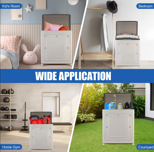 Large foldable plastic storage cabinet