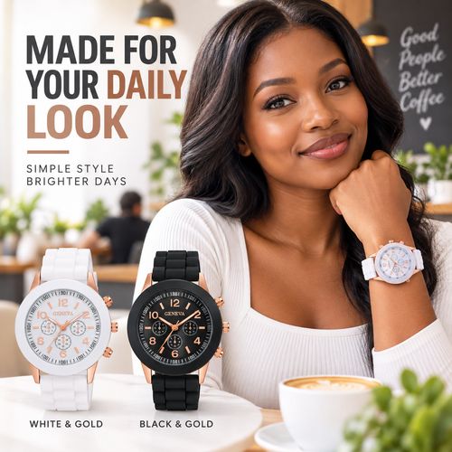 GENEVA Silicone Strap Fashion Watch