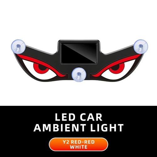 Demon Eye LED Car Ambient Light 👁️ Solar + Type-C Rear Window Light