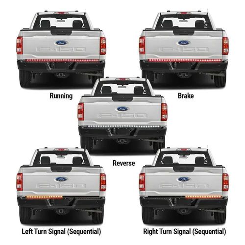 150cm Triple Row LED Tailgate Light Strip Brake Reverse Signal Light