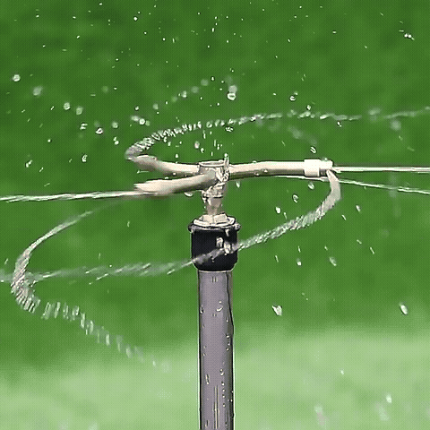 Brass 4-Arm Rotating Garden Sprinkler Head for Lawn & Plant Watering