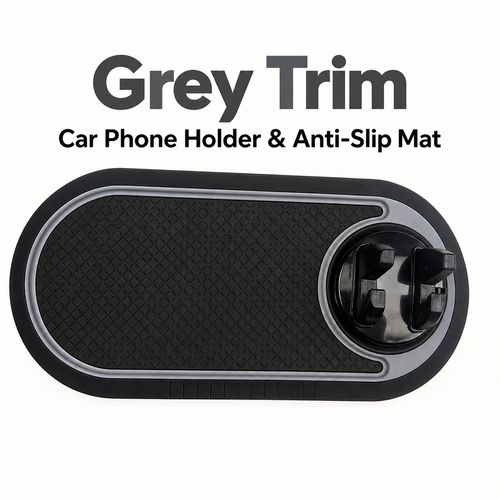 Car Phone Holder & Anti-Slip Dashboard Mat with 360° Rotating Cradle