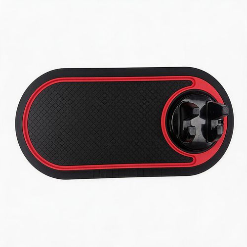 Car Phone Holder & Anti-Slip Dashboard Mat with 360° Rotating Cradle