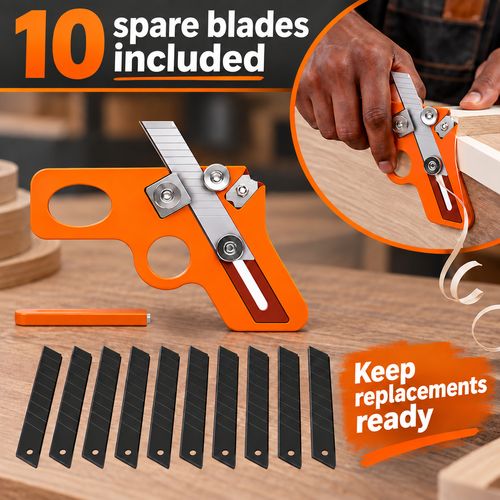 Dual-Use Edge Banding Trimmer & Chamfer Tool + 10 Spare Blades