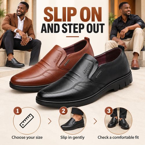 Soft PU Slip-On Business Shoes | Black & Brown
