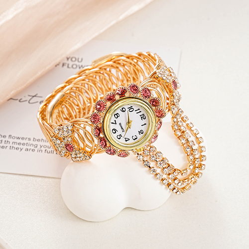 Women's Rhinestone Tassel Bangle Quartz Watch