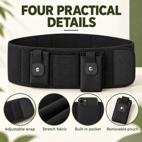 Adjustable Belly Band Holster with Storage Pocket