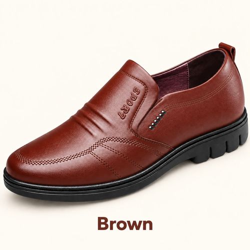 Soft PU Slip-On Business Shoes | Black & Brown