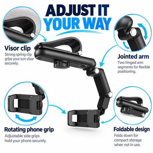 Adjustable Car Sun Visor Phone Holder