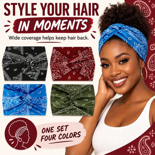 Paisley Twist Headbands | 4-Piece Colour Set