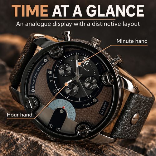 Statement Dial Watch with Rivet Strap