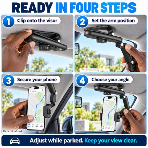 Adjustable Car Sun Visor Phone Holder