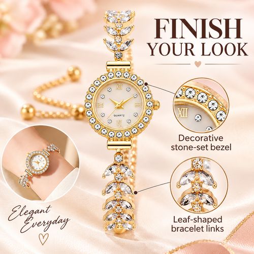 Women's Mermaid-Style Gold-Tone Bracelet Watch
