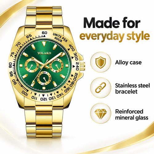 YOLAKO Luminous Business Watch | Black or Green Dial