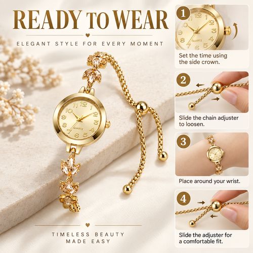 Women's Clover-Style Quartz Bracelet Watch