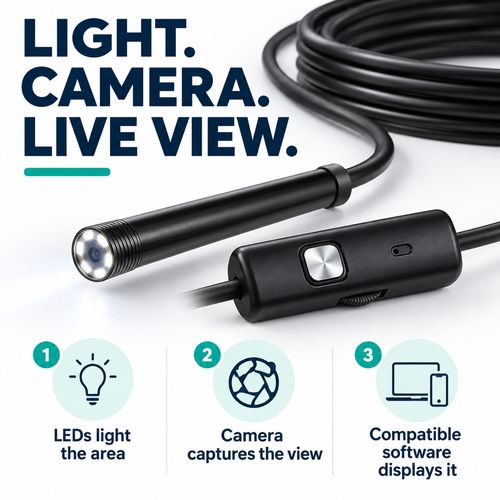 Wired Inspection Camera | Adjustable LED | 1 m & 2 m