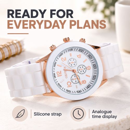 GENEVA Silicone Strap Fashion Watch