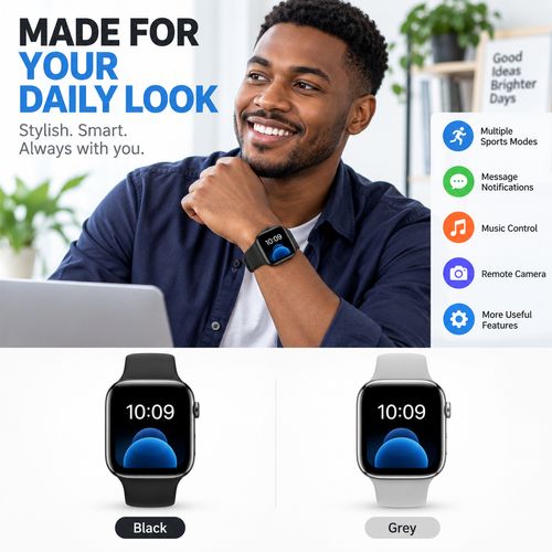 Touchscreen Smartwatch with Silicone Strap