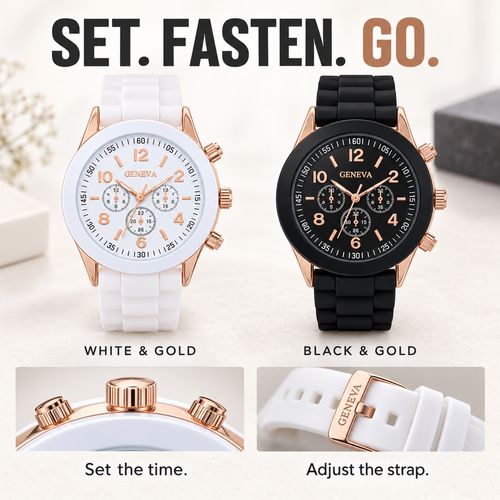 GENEVA Silicone Strap Fashion Watch