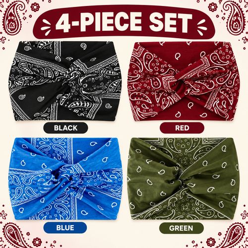 Paisley Twist Headbands | 4-Piece Colour Set