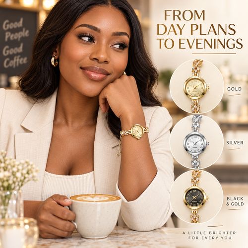 Women's Clover-Style Quartz Bracelet Watch