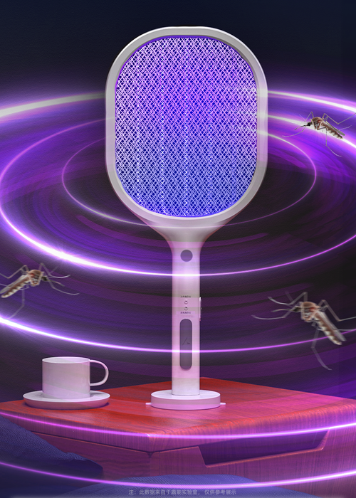Rechargeable Electric Mosquito Swatter Racket with LED Light – White
