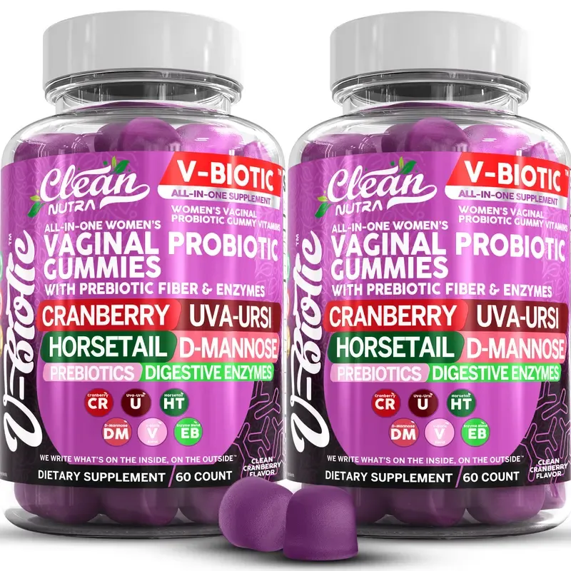 Clean Nutra Prebiotics Fiber & Enzymes, Cranberry, Uva Ursi, Horestail & D-mannose for Women's Digestive Health Gummies – VBiotic