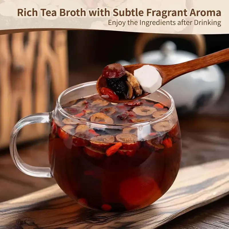 Kidney Tea Formula Ginseng Five Treasure Tea Combination Scented Tea Eight Treasure Tea Red Date Wolfberry Tea Men's Tea Health Tea Mulberry Herbal Formula Health Tea 30bags Organic