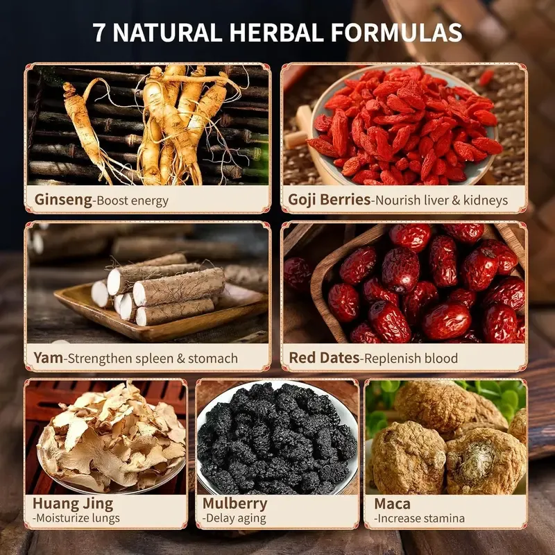 Kidney Tea Formula Ginseng Five Treasure Tea Combination Scented Tea Eight Treasure Tea Red Date Wolfberry Tea Men's Tea Health Tea Mulberry Herbal Formula Health Tea 30bags Organic