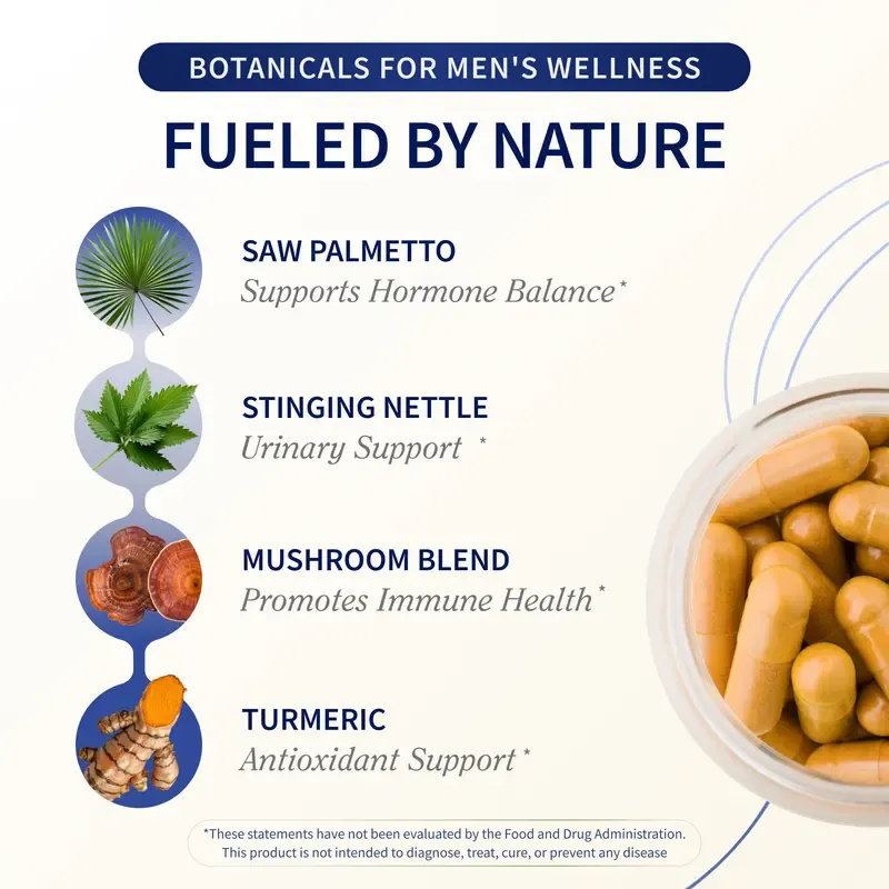 Snap Supplements - Natural Prostate Supplement for Men - Saw Palmetto Extract & Turmeric - Urinary Tract Health - 3rd party tested