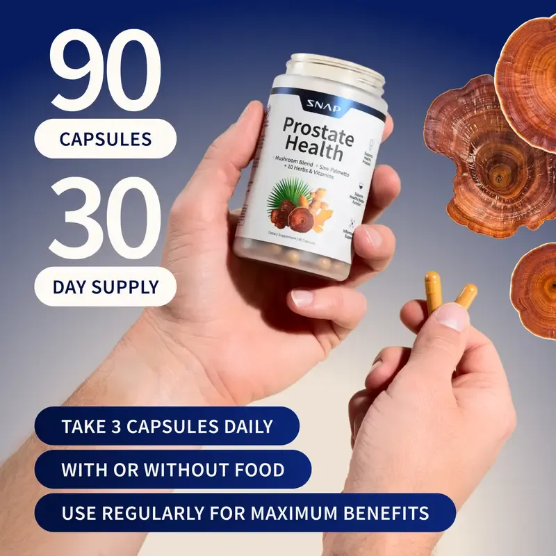 Snap Supplements - Natural Prostate Supplement for Men - Saw Palmetto Extract & Turmeric - Urinary Tract Health - 3rd party tested