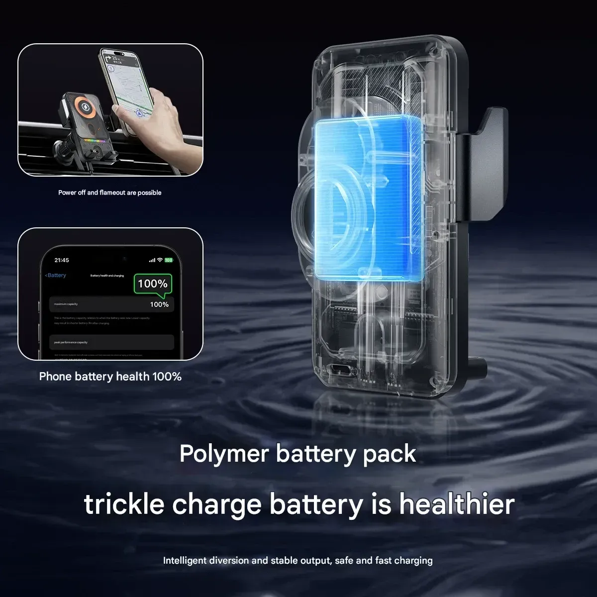 New Electric Rotating Car Mount: Auto Horizontal Vertical Wireless Charging Holder for Air Vents