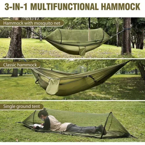Nylon Spun Hammock Ultra-light Matching Single Outdoor Hammock Swing