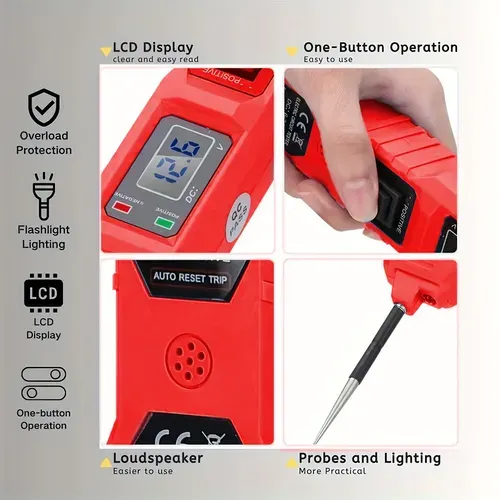 Auto Circuit Tester with LCD Display and Flashlight