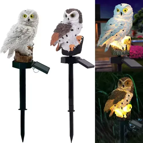 2Pcs Solar Owl Garden Light